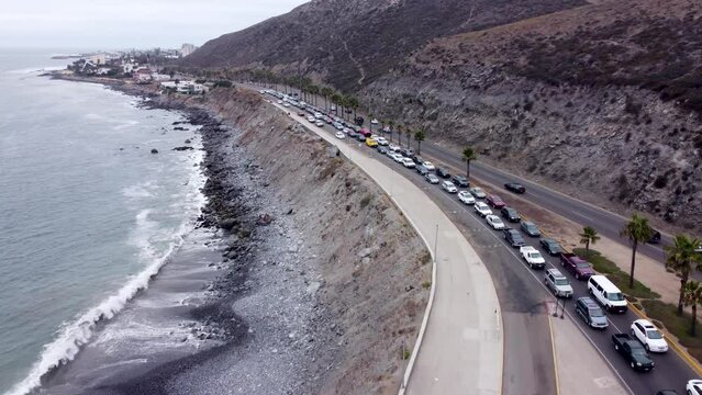 inlet of ensenada baja california mexico aerial shot