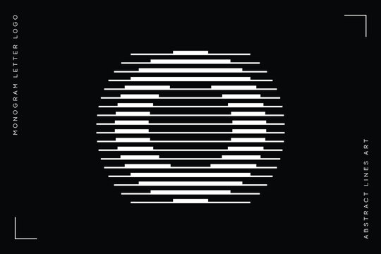 Monogram logo letter o lines abstract modern art vector illustration