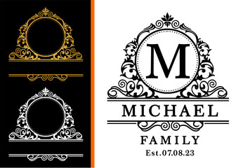 Family Monogram Designs, Wedding Monogram Design, Split Monogram Design - obrazy, fototapety, plakaty