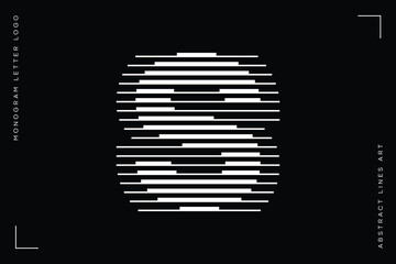 Monogram logo letter s lines abstract modern art vector illustration - obrazy, fototapety, plakaty