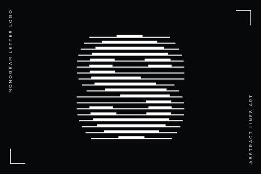 Letter S logo with abstract geometric horizontal parallel lines