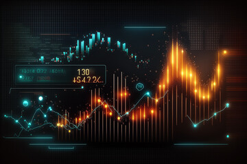 graphs of growth or financial performance, generative ai illustration technology