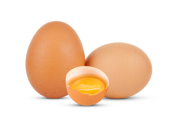 Broken egg isolated on transparent background. PNG