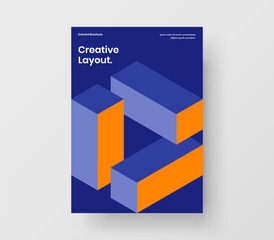 Premium annual report A4 vector design template. Trendy mosaic tiles company cover illustration.