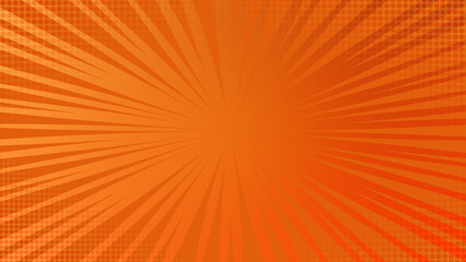 vintage pop art yellow and orange gradient background with sunburst lines and halftone. comic, cartoon concept abstract background. halftone texture comic book superhero.