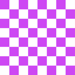 Purple and white chessboard background.Chess Pieces Seamless pattern. Flat style chess .	