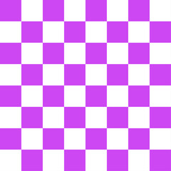 Purple and white chessboard background.Chess Pieces Seamless pattern. Flat style chess .	