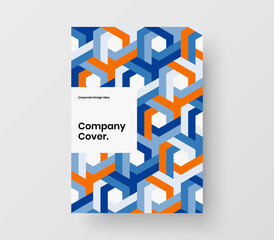 Creative geometric hexagons brochure template. Clean corporate cover vector design concept.