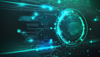 Digital or cyber technology concept, abstract future data background generative ai