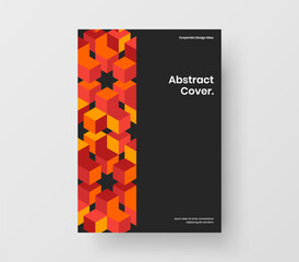 Isolated geometric shapes leaflet layout. Simple corporate brochure vector design concept.