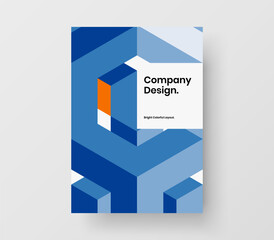 Fresh booklet vector design concept. Unique geometric pattern company cover layout.