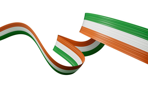 3d Illustration Ireland and India Flag colors abstract art - Powered by Adobe