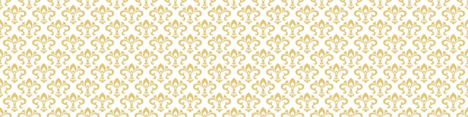 Schilderijen op glas Seamless gold ornament on a white background. Illustration for backgrounds, banners, advertising and creative design © Pavel