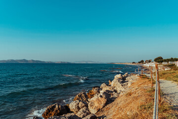 Linia brzegu na Morzu Egejskim - obrazy, fototapety, plakaty