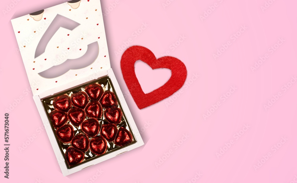 Canvas Prints Valentine Day concept, heart and chocolate sweets