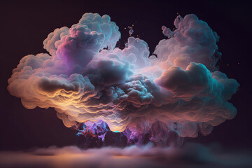 Abstract image of colorful clouds, Generative AI