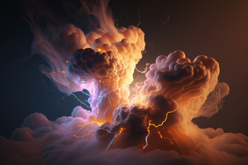 Abstract image of colorful clouds, Generative AI