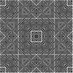 Monochrome Repeat Pattern.black and white grunge  background.Abstract halftone pattern.3D Illustration. 3D Rendering.
