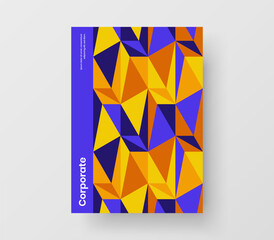 Unique pamphlet design vector concept. Abstract mosaic pattern magazine cover illustration.