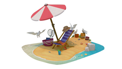 3D beach