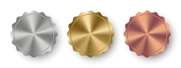 Silver, gold and bronze medal award vector illustration.