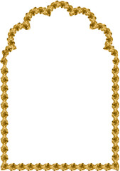Islamic Mosque Frame Window in Gold Metal