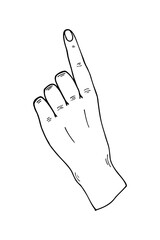Hand. Vector stock illustration eps10. Isolate on a white background, outline, hand drawing.