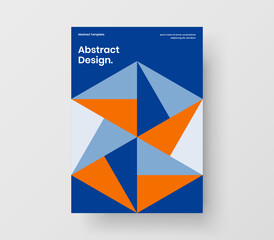 Obraz premium Vivid banner design vector illustration. Modern geometric hexagons company identity layout.