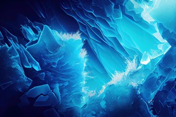 An abstract icy and frozen blue and white background.