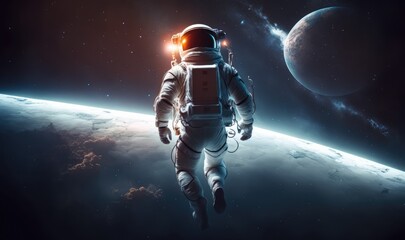 Obraz na płótnie Canvas Astronaut in deep space made with generative ai