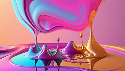 liquid metal oil paint abstract minimalistic background - new quality universal colorful joyful cool stock image illustration wallpaper design, generative ai