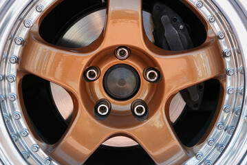Custom chrome wheel on Japanese tuner sport car