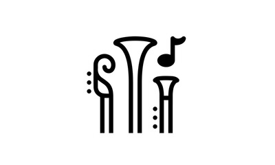 Jazz music Genre vector illustration icon outline style black and white background eps 8