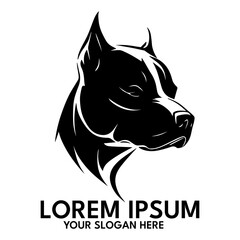 Pitbull silhouette, logo style vector illustration