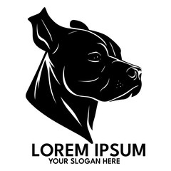 Pitbull silhouette, logo style vector illustration
