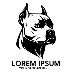 Pitbull silhouette, logo style vector illustration