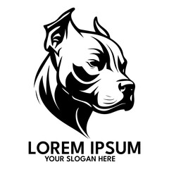 Pitbull silhouette, logo style vector illustration