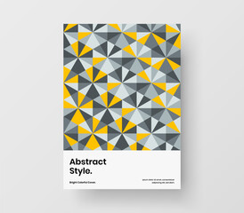 Amazing mosaic tiles presentation template. Clean poster A4 design vector concept.