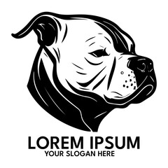 Pitbull silhouette, logo style vector illustration