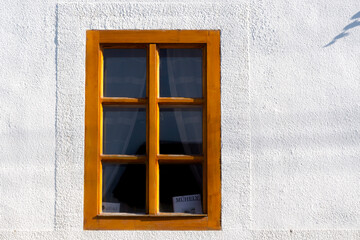 Wooden framed window of an old house
