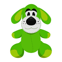 Dog. Toy. Cartoon character. Vector. Graphics. Used for stickers, magazines, on covers, web design. Purpose, children's toys, coloring books, print on clothing.