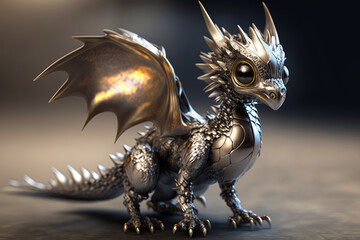 cute baby dragon, Generative AI