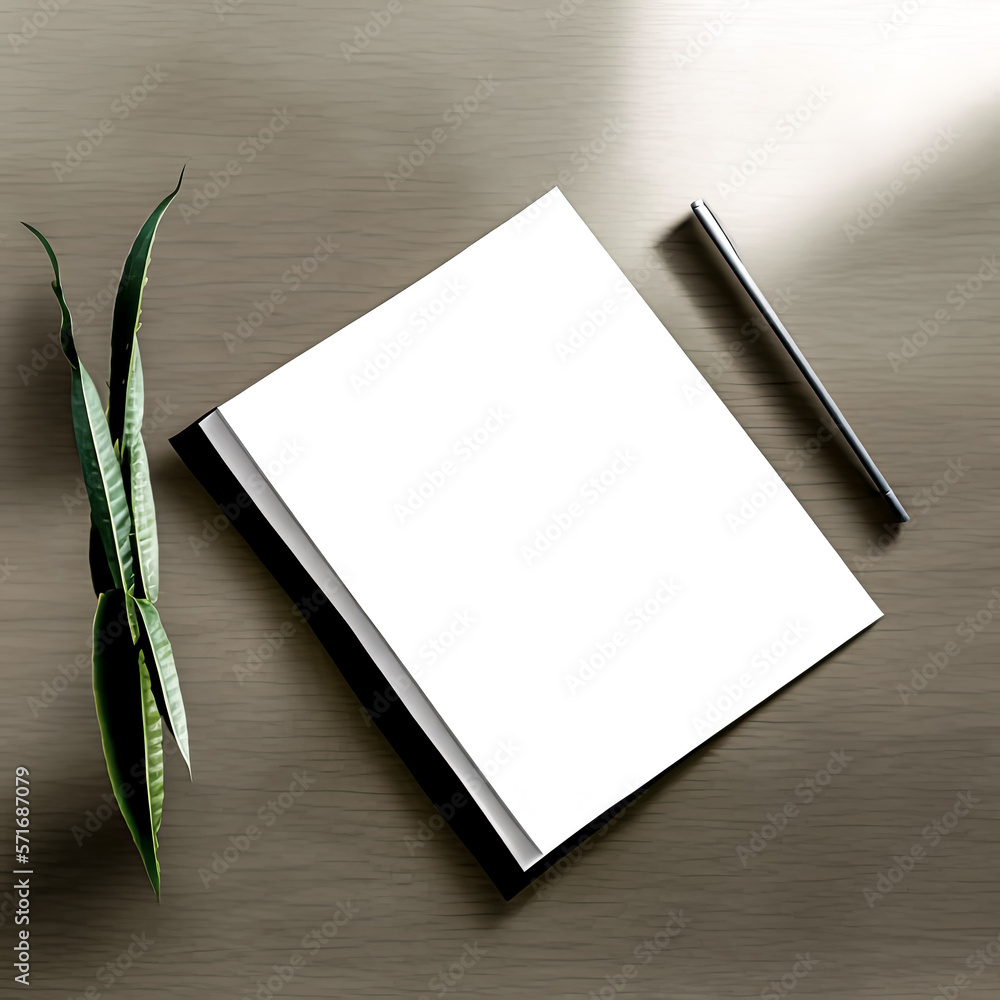 Poster i looked straight down on the table and saw a blank note. - generative ai
