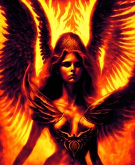Angel of Fire, Generative AI Illustration
