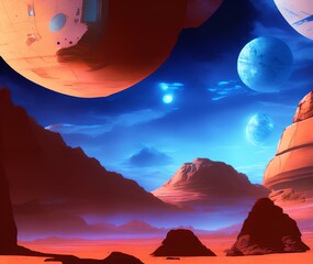 Alien Planet, Generative AI Illustration