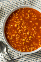 Healthy Organic Alphabet Tomato Soup