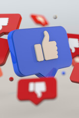 3d Facebook like icon a social network concept