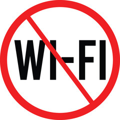 No Wi-Fi Sign. Restriction Icon