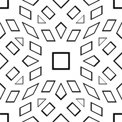  Seamless pattern with  abstract shapes,Black and white color. Repeating pattern for decor, textile and fabric.