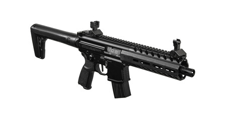 Modern air rifle. Pneumatic replica of the m4 carbine. A copy of the weapon with mechanical sights....